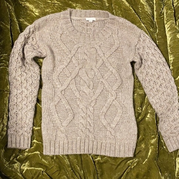 Garnet Hill alpaca wool fisherman cable-knit sweater NWOT - Picture 6 of 7